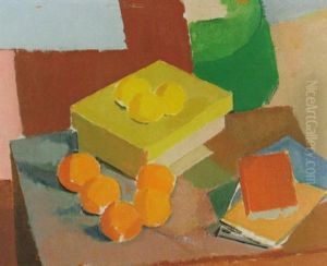 Nature Morte Med Citroner, Apelsiner Och Bocker