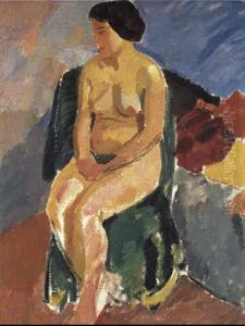 Siddende Kvindemodel