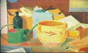 Nature Morte Med Stenkrukke Og Gron Vandkande by Karl Isakson