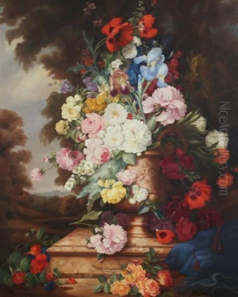 Floral Still Life In Grecian Urn - view 1