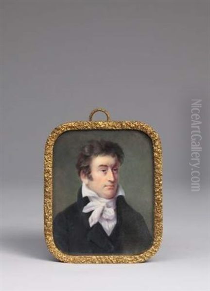 Portrait D'un Homme En Buste A La Redingote Noire - view 1