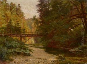 Pont Sur Une Riviere by Emile Isembart