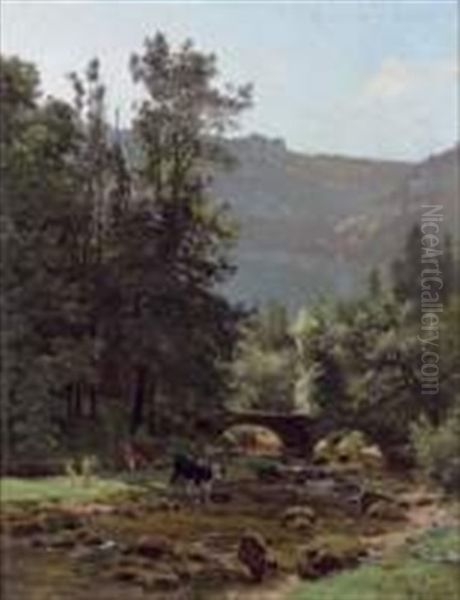 Vaches Sous Un Pont - view 1