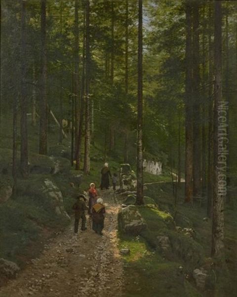 Personnages Sur Un Chemin En Foret - view 1