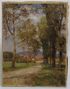 Village Aux Toits Rouges by Marie-Victor-Emile Isenbart