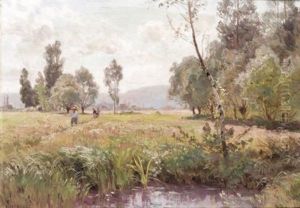 Landscape With Figures by Marie-Victor-Emile Isenbart