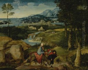 The Flight Into Egypt by Adriaen Isenbrant