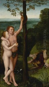 The Temptation Of Adam And Eve by Adriaen Isenbrant