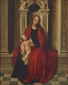 Enthroned Madonna With Child by Adriaen Isenbrant