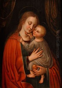 Madonna Mit Dem Kind Und Einem Apfel by Adriaen Isenbrant