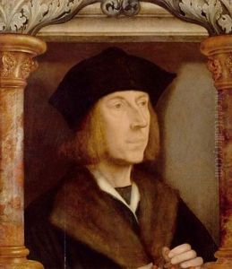 Portrait Eines Betenden Edelmannes In Einer Nische Mit Marmorsaulen