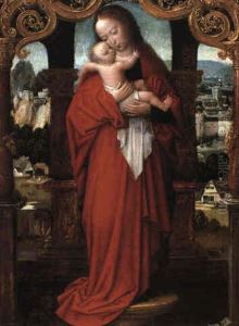 The Virgin And Child On A Pedestal In A Renaissance Portico