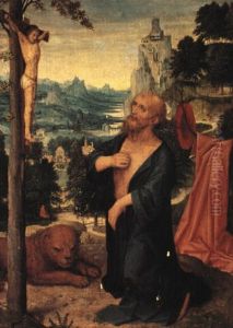 Saint Jerome In The Wilderness by Adriaen Isenbrant