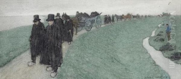 Procession On A Dutch Road - view 1