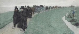 Procession On A Dutch Road by Charles William Bartlett