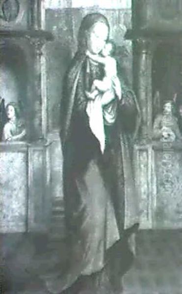 The Virgin And Child With Music Making Angels In An Interior - view 1
