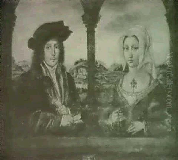 Nobles Paar In Bogenfenster - view 1