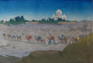 Taj Mahal From The Desert by Charles William Bartlett