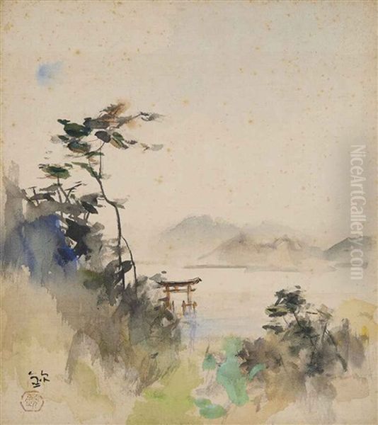 Lake Biwa, Shirahige (biwako Kohan Shirahige) - view 1