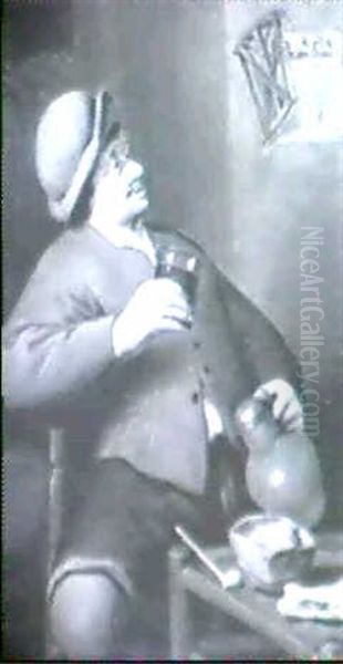 A Peasant Drinking A Glass Of Ale In The Manner Of Cornelis Dusart - view 1