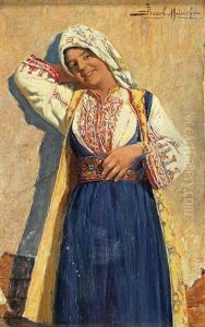 Young Girl In Traditional Costume by Daniel Israel