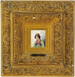 Portrat Eines Madchens Mit Orientalischer Kopfbedeckung by Daniel Israel