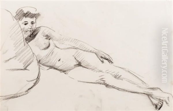 Study Of A Reclining Nude - view 1