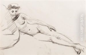 Study Of A Reclining Nude