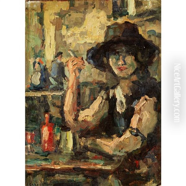 Seated Woman With Cigarette - view 1