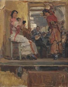 Cafe Chantant With The Dance Group La Feria, Paris by Isaac Lazarus Israels