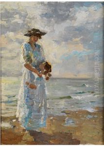 Junge Dame Am Strand by Isaac Lazarus Israels