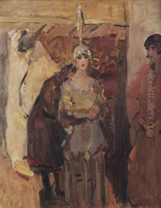 A Revue Girl, Before A Performance At The Scala Theatre, The Hague by Isaac Lazarus Israels