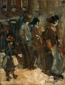 Personnages Devant Une Vitrine by Isaac Lazarus Israels