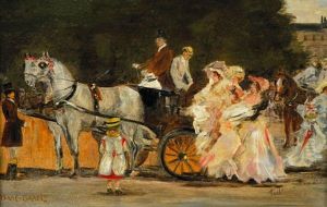 Figures On A Carriage by Isaac Lazarus Israels