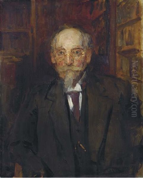 Portrait Of Professor S.r. Steinmetz In His Study - view 1
