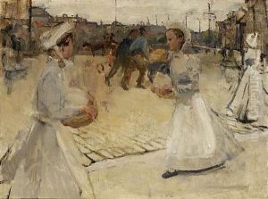 Meisjes Op De Munt (servant Girls On The Muntplein, Amsterdam)