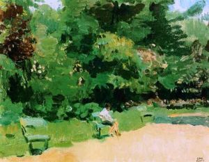 At The Zoo by Isaac Lazarus Israels