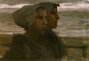 Two Katwijk Fisherwomen by Isaac Lazarus Israels