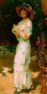 A Portrait Of Sophie De Vries In A Garden