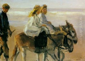 Doney Riding On Scheveningen Beach by Isaac Lazarus Israels