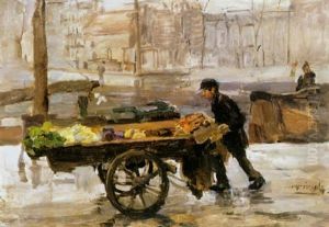 A Vegetable Seller On The Prinsengracht Near The Noordermarkt, Amsterdam