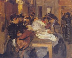 The Paquin Sewing Studio, Paris by Isaac Lazarus Israels