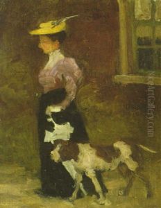 Frau Mit Hund by Isaac Lazarus Israels