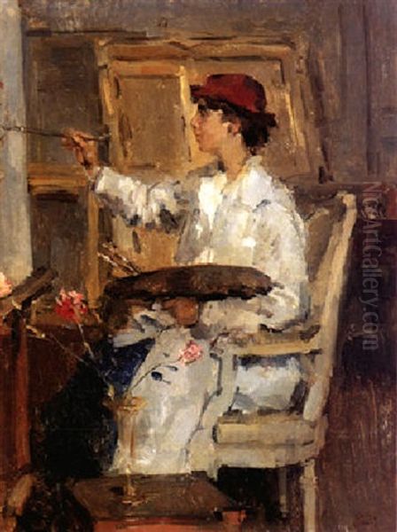 A Portrait Of Paula Van Heukelommouthaan In Her Studio - view 1