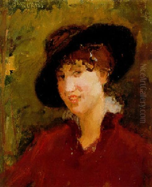 Portret Van Een Jonge Vrouw Met Hoed - view 1