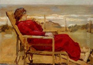 An Elegant Lady In A Beach Chair, Scheveningen An Elegant Lady In A Beach Chair, Scheveningen