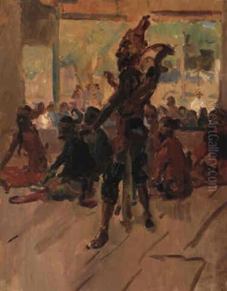 Dancer In The Solo Kraton, A Gamelan In The Background - view 1