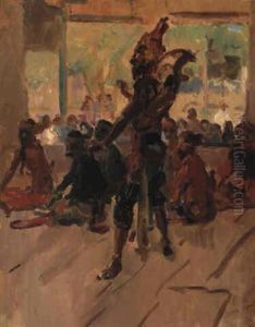 Dancer In The Solo Kraton, A Gamelan In The Background by Isaac Lazarus Israels