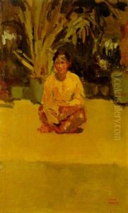 An Indonesian Beauty Sitting In A Garden by Isaac Lazarus Israels