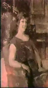 A Portrait Of A Lady Seated In An Interior A Portrait Of A Lady Seated In An Interior